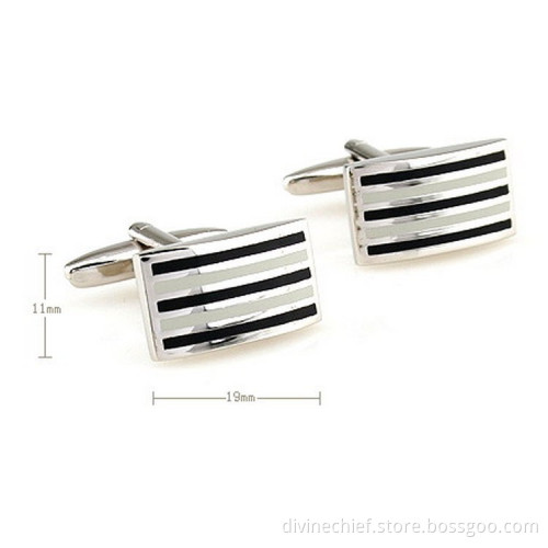 Custom Stripe Silver/Copper/Stainless Steel Cufflinks Wholesale Mens Cufflinks